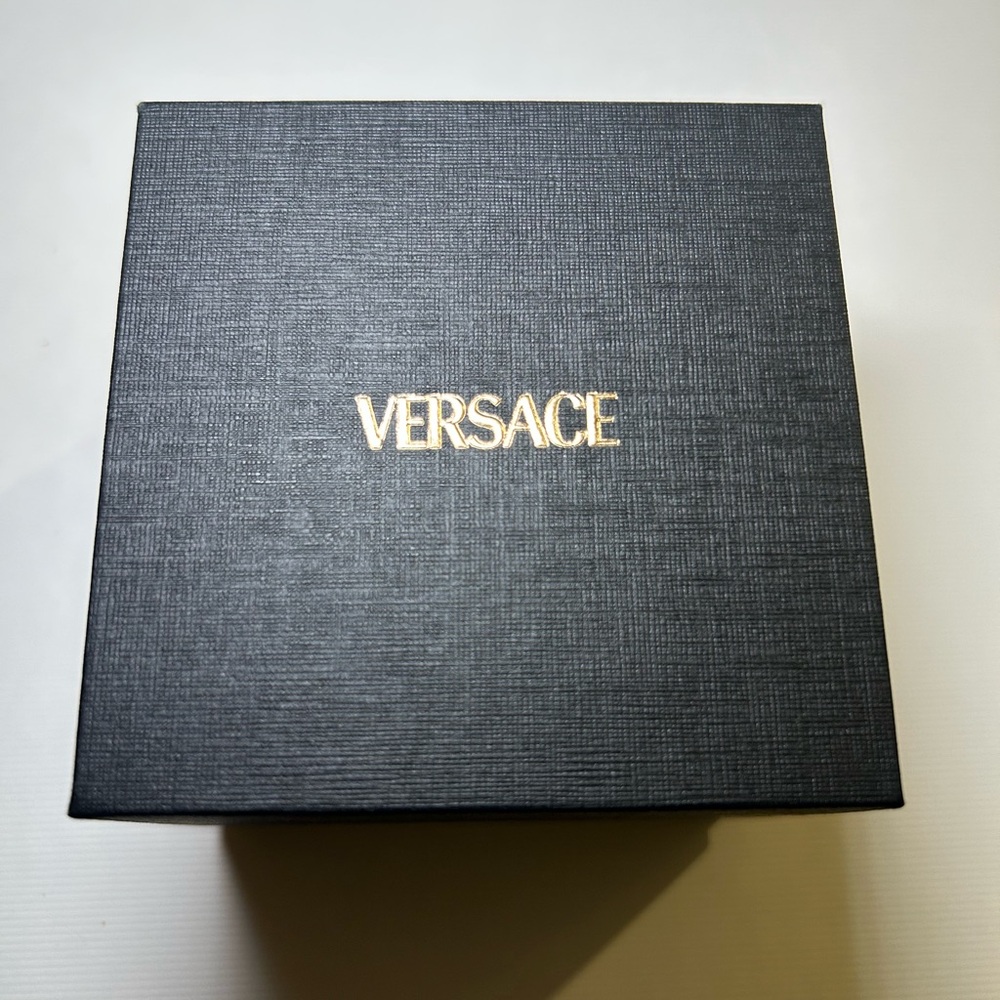 Versace Gold Logo Earrings - Picture 2 of 5